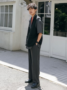 「レースアップシューズ」｜「アイテム（その他アウター）」を使った、taiseiさん（メンズ・174cm）の春コーディネート