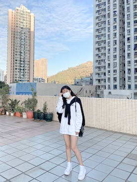「H&M（エイチ・アンド・エム）のアイテム（カーディガン/ボレロ）」を使った、estasbellaさん（レディース・158cm）の冬コーディネート