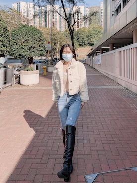 「香港穿搭分享」｜estasbellaさん（レディース・158cm）の冬コーディネート