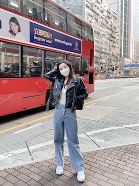 「PULL&BEAR（プルアンドベア）のアイテム（ジャケット/アウター）」を使った、estasbellaさん（レディース・158cm）の春コーディネート