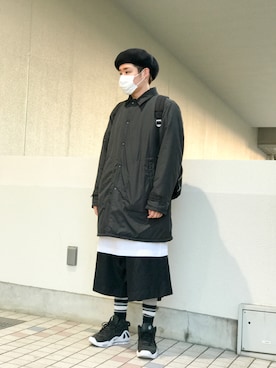 「THREE BLIND MICE（スリーブラインドマイス）のアイテム（帽子）」を使った、yopeさん（メンズ・174cm）の冬コーディネート