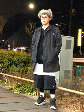 「H&M DIVIDED（エイチアンドエム　ディヴァイデッド）のアイテム（ブルゾン）」を使った、yopeさん（メンズ・174cm）の冬コーディネート