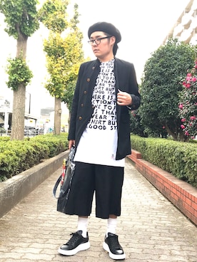 「THREE BLIND MICE（スリーブラインドマイス）のアイテム（帽子）」を使った、yopeさん（メンズ・174cm）の秋コーディネート