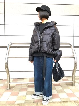 「TESTIFY（テスティファイ）のアイテム」を使った、yopeさん（レディース・152cm）の冬コーディネート