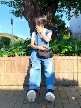 「RNA（アールエヌエー）のアイテム（サロペット/オーバーオール）」を使った、yopeさん（レディース・152cm）の夏コーディネート