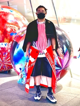 「ウィッグ」｜「アイテム（ステンカラーコート）」を使った、yopeさん（メンズ・174cm）の秋コーディネート