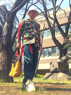 「CUNE（キューン）のアイテム（パンツ）」を使った、hakaseさん（メンズ・169cm）の春コーディネート