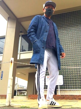 「ジャージーパンツ」｜「アイテム（その他アウター）」を使った、hakaseさん（メンズ・169cm）の春コーディネート