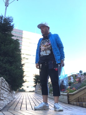 「シルバーシューズ」｜「アイテム（ナイロンジャケット）」を使った、hakaseさん（メンズ・169cm）の秋コーディネート