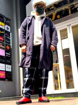「ネイビーコーデ」｜「アイテム（その他アウター）」を使った、hakaseさん（メンズ・169cm）の春コーディネート