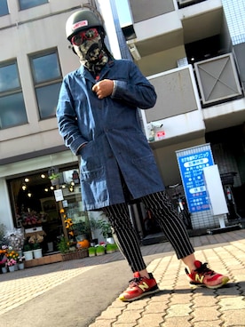「ショップコート」｜「アイテム（その他アウター）」を使った、hakaseさん（メンズ・169cm）の秋コーディネート