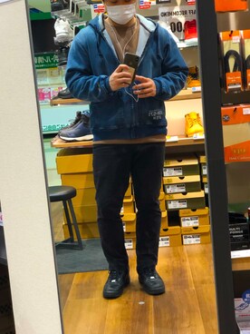 「AVIREX（アヴィレックス）のアイテム（カバーオール）」を使った、basser1008さん（メンズ・167cm）の冬コーディネート