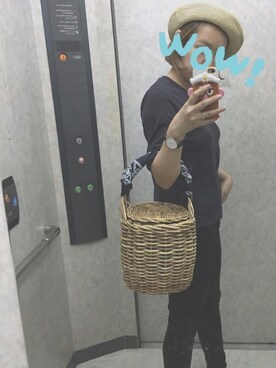 「むぎわらベレー帽」｜DARAN♥さん（レディース・165cm）の夏コーディネート