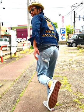 「アイテム（スリッポン、その他）」を使った、Masato IiDaさん（メンズ・178cm）の春コーディネート