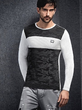 「クルーネックニット」｜【相互】BIN-1 LIMITEDさん（メンズ・170cm）の秋コーディネート