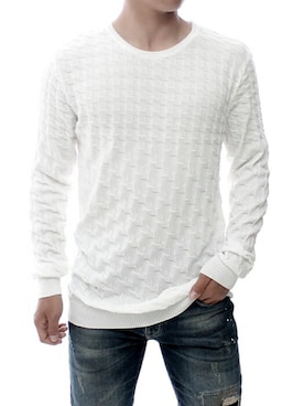 「クルーネックニット」｜【相互】BIN-1 LIMITEDさん（メンズ・170cm）の秋コーディネート