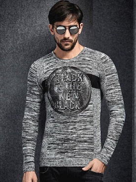 「クルーネックニット」｜【相互】BIN-1 LIMITEDさん（メンズ・170cm）の秋コーディネート