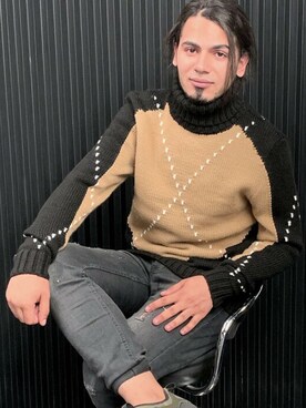「タートルネックセーター」｜【相互】BIN-1 LIMITEDさん（メンズ・170cm）の秋コーディネート