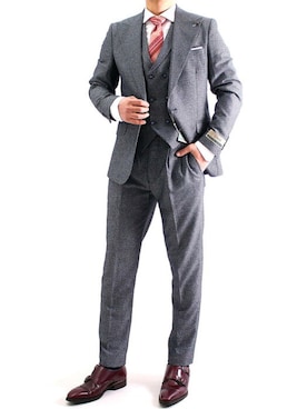 「スーツコーデ」｜【相互】BIN-1 LIMITEDさん（メンズ・170cm）の冬コーディネート