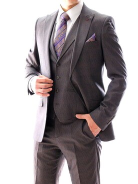 「スーツコーデ」｜【相互】BIN-1 LIMITEDさん（メンズ・170cm）の春コーディネート