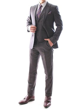 「スーツコーデ」｜【相互】BIN-1 LIMITEDさん（メンズ・170cm）の春コーディネート