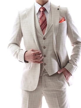 「スーツコーデ」｜【相互】BIN-1 LIMITEDさん（メンズ・170cm）の春コーディネート