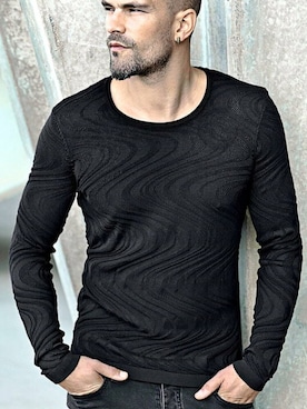 「クルーネックニット」｜【相互】BIN-1 LIMITEDさん（メンズ・170cm）の秋コーディネート