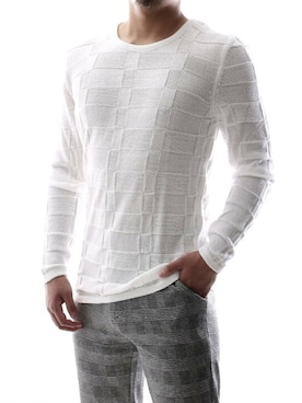 「クルーネックニット」｜【相互】BIN-1 LIMITEDさん（メンズ・170cm）の冬コーディネート