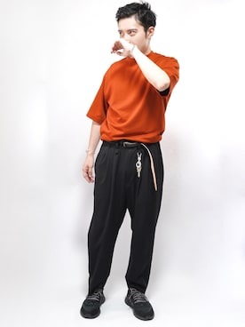 「UNIQLO（ユニクロ）のエアリズムコットンオーバーサイズTシャツ（5分袖）（Tシャツ/カットソー）」を使った、まさくんさん（メンズ・170cm）の夏コーディネート