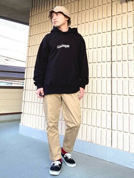 「UNIQLO（ユニクロ）のEZYアンクルパンツ（2WAYストレッチ・丈長め76cm）（その他パンツ）」を使った、まさくんさん（メンズ・170cm）の冬コーディネート