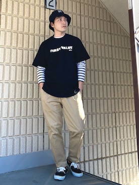 「UNIQLO（ユニクロ）のEZYアンクルパンツ（2WAYストレッチ・丈長め76cm）（その他パンツ）」を使った、まさくんさん（メンズ・170cm）の冬コーディネート