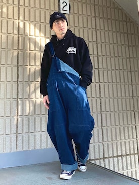 「stussy」｜「アイテム（サロペット/オーバーオール）」を使った、まさくんさん（メンズ・170cm）の春コーディネート