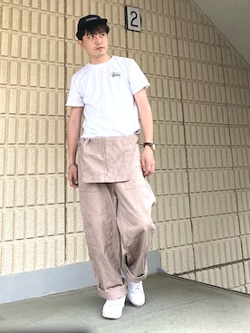 「stussy」｜「アイテム（サロペット/オーバーオール）」を使った、まさくんさん（メンズ・170cm）の春コーディネート