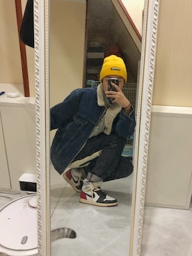 「VANS（バンズ）のアイテム（ニットキャップ/ビーニー）」を使った、苍蝇腿上寄居的鲸鱼__さん（メンズ・179cm）の冬コーディネート