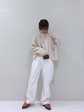 「ジーナシス」｜「アイテム（パンプス）」を使った、山形真理さん（レディース・156cm）の冬コーディネート