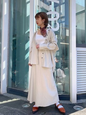 「ジーナシス」｜「アイテム（パンプス）」を使った、山形真理さん（レディース・156cm）の春コーディネート