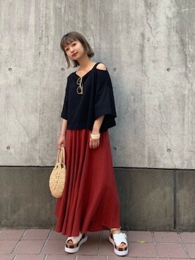 山形真理さん(レディース・156cm)の夏コーディネート