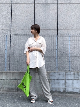 「DEPT（デプト）のアイテム（バッグ）」を使った、山形真理さん（レディース・155cm）の春コーディネート