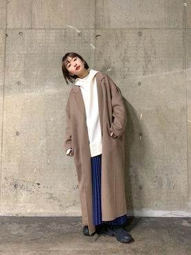 「ジーナシス」｜「アイテム（パーカー）」を使った、山形真理さん（レディース・155cm）の秋コーディネート