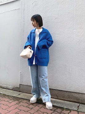 「JEANASIS（ジーナシス）のアイテム（その他アウター）」を使った、山形真理さん（レディース・155cm）の冬コーディネート