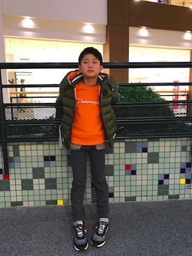「DIESEL（ディーゼル）のアイテム（ジャケット/アウター）」を使った、makiさん（キッズ・133cm）の冬コーディネート