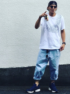 「MARK MCNAIRY（マークマクナイリー）のアイテム」を使った、mtnbさん（メンズ・170cm）の夏コーディネート