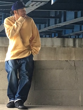 「COOPERS TOWN（クーパーズタウン）のアイテム（帽子）」を使った、mtnbさん（メンズ・170cm）の夏コーディネート
