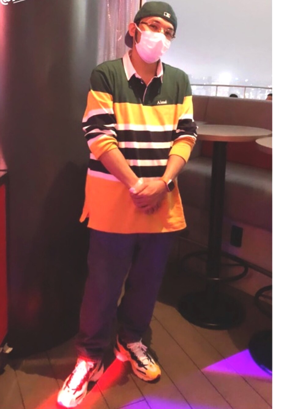 「夏コーデ、カジュアルコーデ、ゆるコーデ、オトナカジュアル、ビッグシルエット、キャップ、シンプルコーデ、デニムパンツ、ラフ、スニーカー」｜「AIME LEON DOREのアイテム（キャップ、グリーン系）」を使った、mtnbさん（メンズ・170cm）の夏コーディネートの1枚目の写真