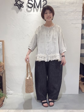 「TSUHARU by Samansa Mos2（ツハルバイサマンサモスモス）のアイテム（デニムパンツ）」を使った、h i k a r i *さん（レディース・163cm）の春コーディネート