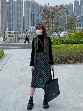 「initial（イニシャル）のアイテム（ジャケット/アウター）」を使った、lulu99luさん（レディース・158cm）の春コーディネート