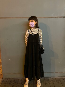 「CDG（シーディージー）のアイテム（シューズ）」を使った、lulu99luさん（レディース・158cm）の春コーディネート