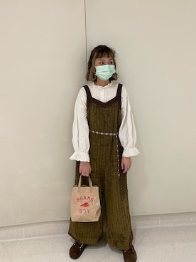 「initial（イニシャル）のアイテム（オールインワン・サロペット）」を使った、lulu99luさん（レディース・158cm）の春コーディネート