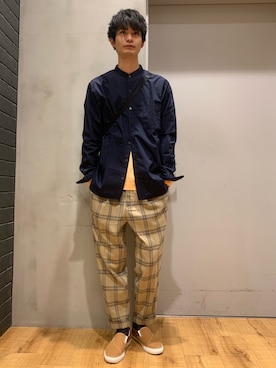 「アイテム（スリッポン）」を使った、たかひろさん（メンズ・179cm・20代）の冬コーディネート