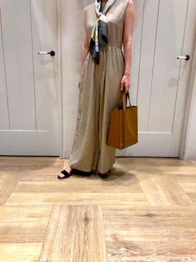 「Te chichi（テチチ）のアイテム（サロペット/オーバーオール）」を使った、あさみんさん（レディース・156cm）の夏コーディネート